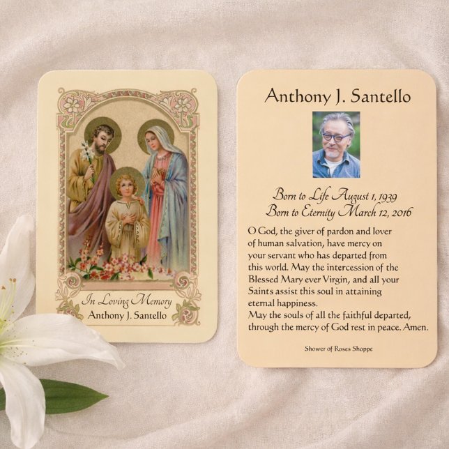 Catholic Holy Family Funeral  Prayer Holy Card (Creator Uploaded)
