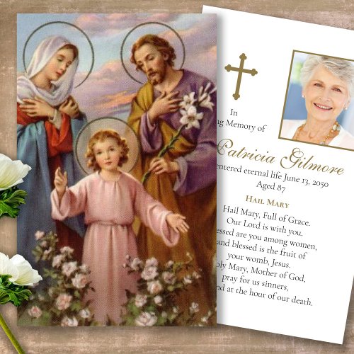 Catholic Holy Family Funeral Prayer Sympathy Cards