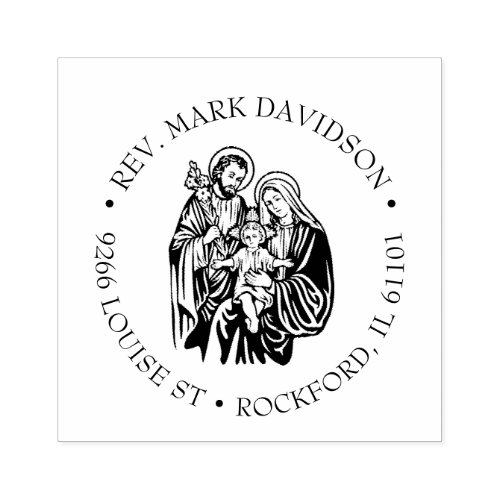 Catholic Holy Family Jesus Mary Joseph Address  Rubber Stamp