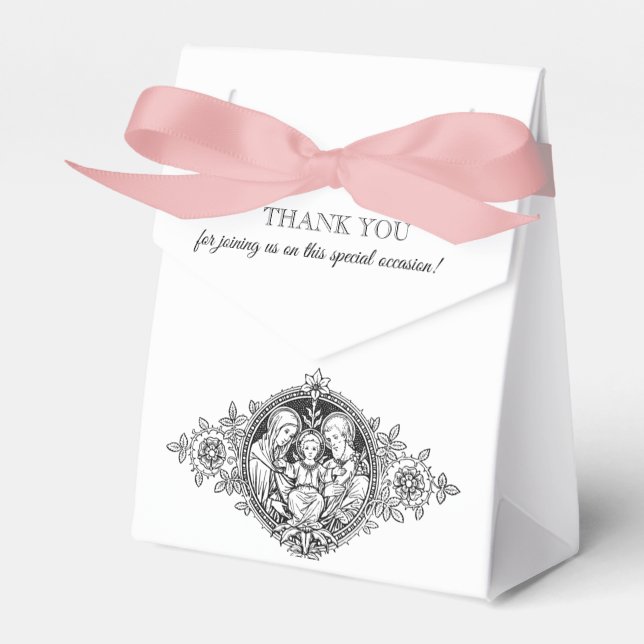 Catholic Holy Family Jesus Mary Joseph  Marriage Favor Boxes (Front Side)