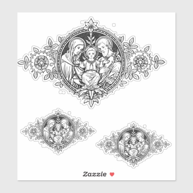 Catholic Holy Family Jesus Mary Joseph Religious Sticker (Sheet)