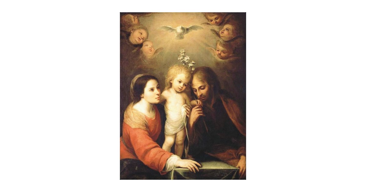 Catholic Holy Family St Joseph Mary Jesus Canvas Print Zazzle Com