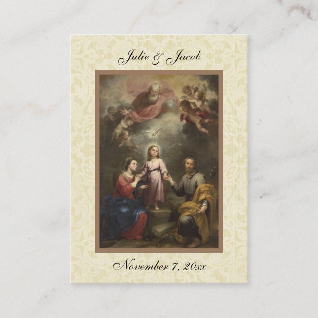 Catholic Holy Family Wedding Favor Holy Card (Front)