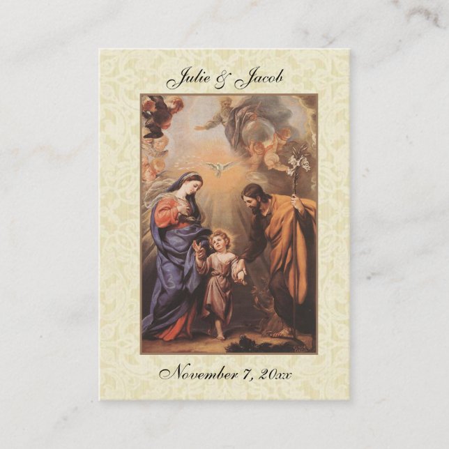 Catholic Holy Family Wedding Favor Holy Card (Front)