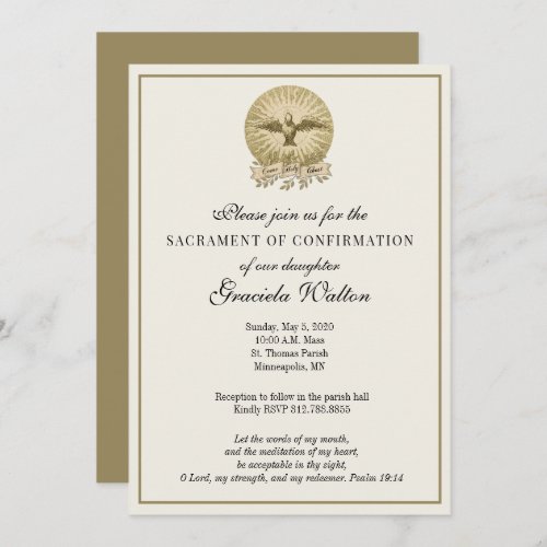 Catholic Holy Ghost Sacrament of Confirmation Invitation