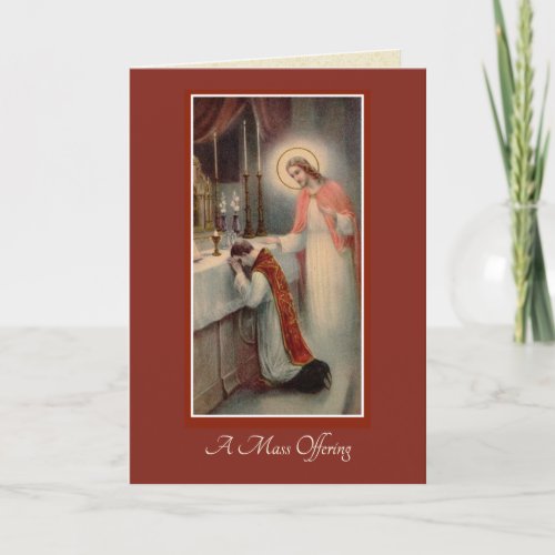 Catholic Holy Mass Offering Sacred Heart Jesus Card