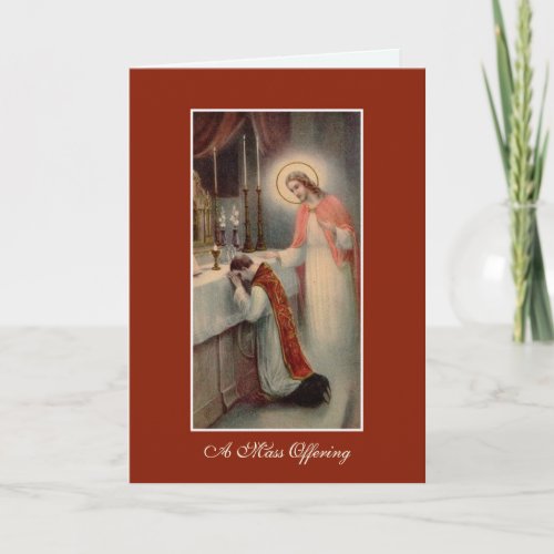 Catholic Holy Mass Offering Sacred Heart Jesus  Ho Holiday Card