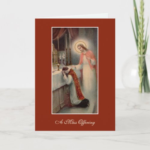 Catholic Holy Mass Offering Sacred Heart Jesus Holiday Card
