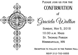 catholic confirmation invitation greens