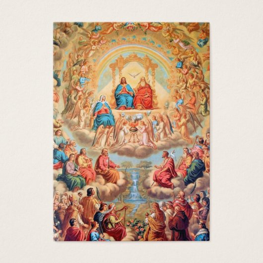 Catholic Holy Trinity Saints Funeral Memorial Card (Front)