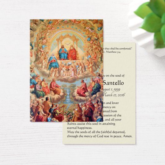 Catholic Holy Trinity Saints Funeral Memorial Card (Desk)