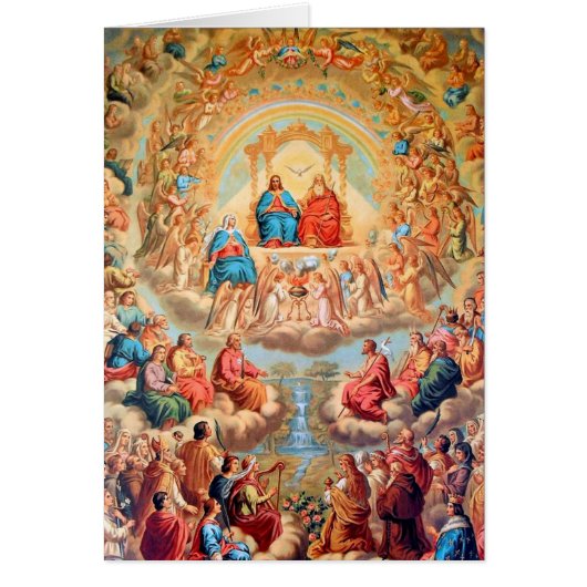 Catholic Holy Trinity Saints Thank You Condolences (Front)