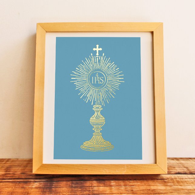 catholic home decor  small 5" x 7" Eucharist  Foil Invitation (Creator Uploaded)