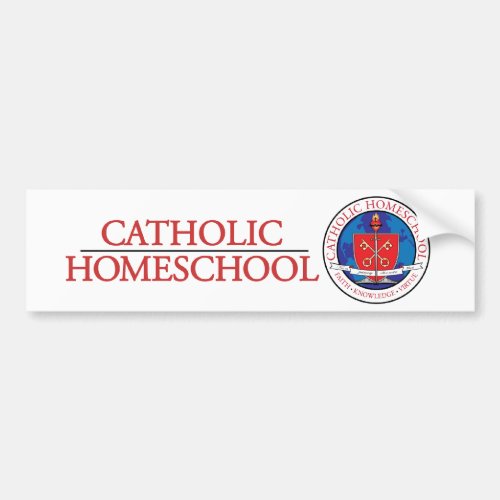 Catholic Homeschool Crest Bumper Sticker