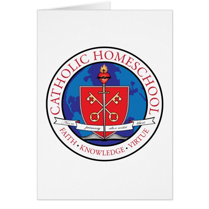 Catholic Homeschool Crest Card Vertical