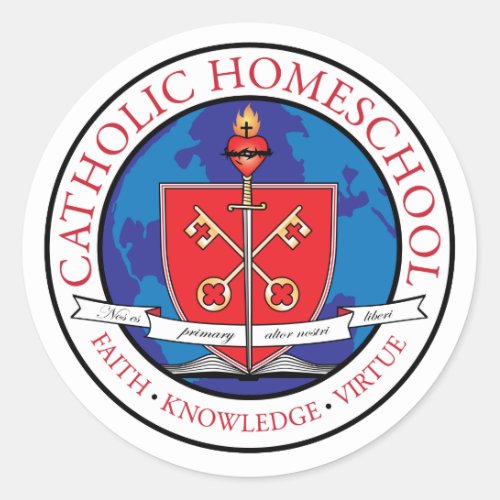 Catholic Homeschool Crest Sticker Sheet