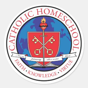 Catholic Homeschool Crest Sticker Sheet