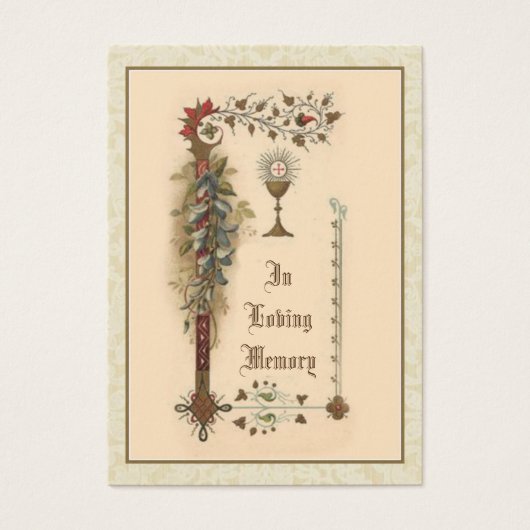 Catholic Host Chalice Funeral Memorial Holy Card - (Front)