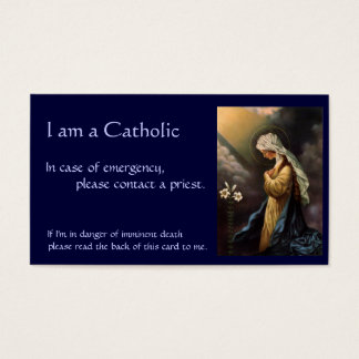 Catholic ID Card "in case of emergency"