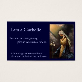 Catholic Id Card "in Case Of Emergency" by srmarieemmanuel at Zazzle
