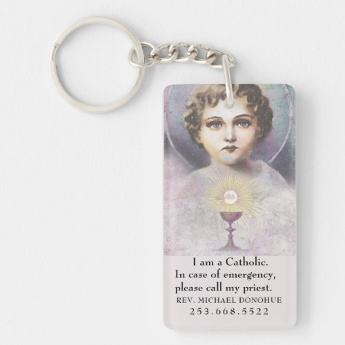 Catholic ID Religious Jesus Communion Keychain