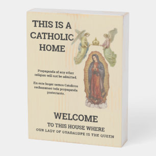 Catholic Identity Spanish Our Lady Guadalupe Wooden Box Sign