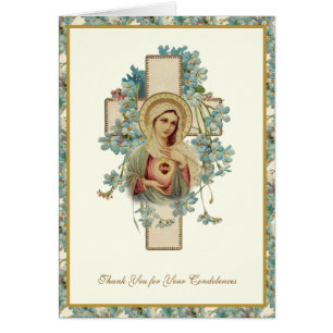 Catholic IMMACULATE HEART MARY  Funeral Condolence Cards