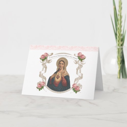 Catholic Immaculate Heart Virgin Mary Religious Card