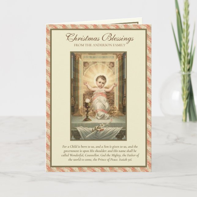Catholic Jesus Christmas Scripture VIrgin Mary  Holiday Card (Front)