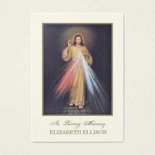 Catholic Jesus Divine Mercy Funeral Prayer Card Zazzle