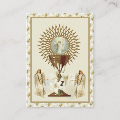 Catholic Jesus Eucharist Angels Prayer Easter Business Card