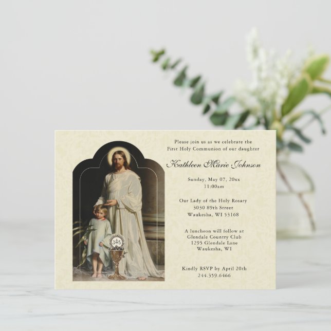 Catholic Jesus First Communion Invitations (Standing Front)