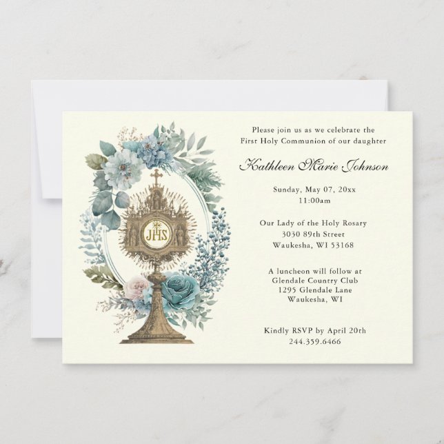 Catholic Jesus First Communion Invitations (Front)