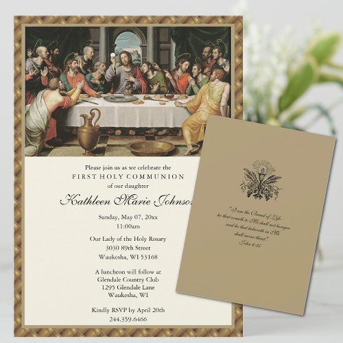 Catholic Jesus First Communion Invitations