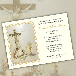 Catholic Jesus First Communion Invitations