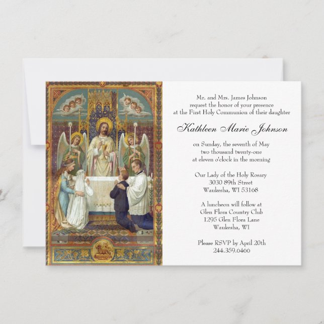 Catholic Jesus First Communion Invitations (Front)