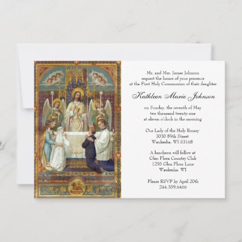 Catholic Jesus First Communion Invitations