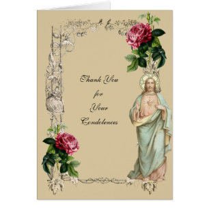 Catholic Jesus Funeral Holy Card Thank You