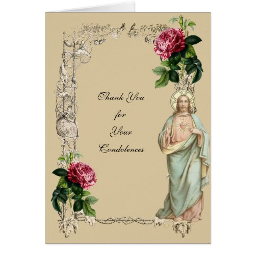 Catholic Jesus  Funeral  Holy Card Thank You