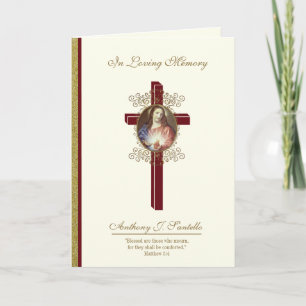 Catholic Jesus Funeral Mass Religious Prayer Card