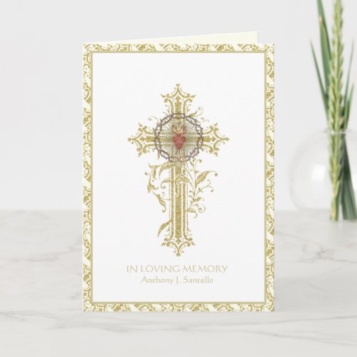 Catholic Jesus Funeral Mass Religious Prayer  Card