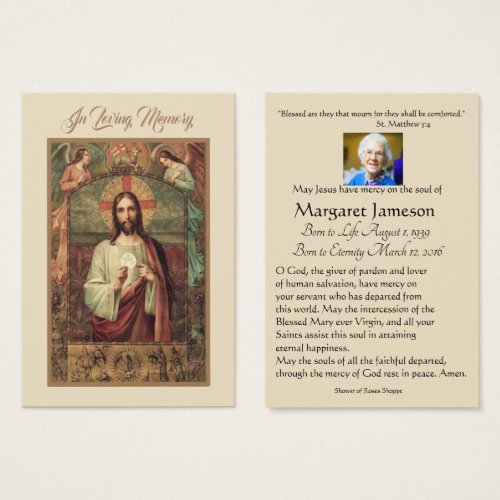 Catholic Jesus Funeral Memorial Holy Card