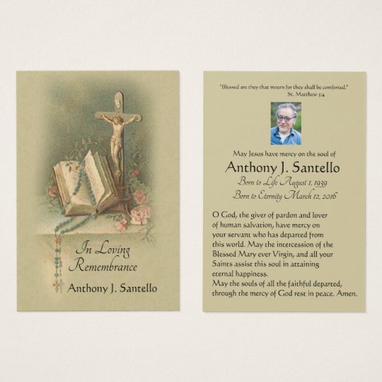 Catholic Jesus Funeral Sympathy Prayer Holy Card | Zazzle.com