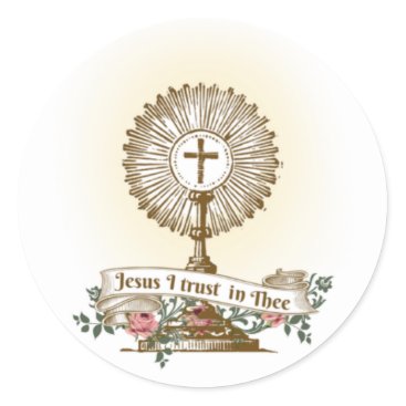 Catholic Jesus I TRUST Religious Eucharist Classic Round Sticker