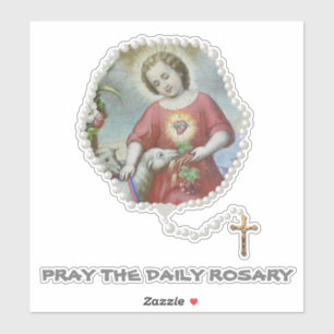 Catholic Jesus Lamb Holy Rosary Religious Sticker