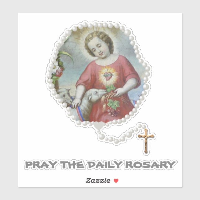 Catholic Jesus Lamb Holy Rosary Religious Sticker (Sheet)