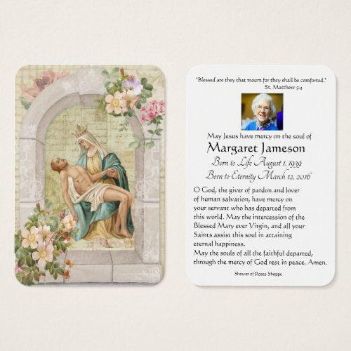 Catholic Jesus  Mary Funeral Prayer Memorial Card