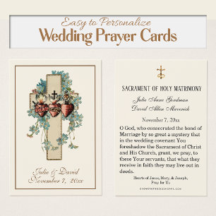 Catholic Jesus Mary Joseph Wedding Favor Card