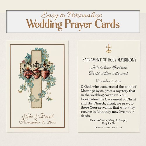 Catholic Jesus Mary Joseph Wedding Favor Card 