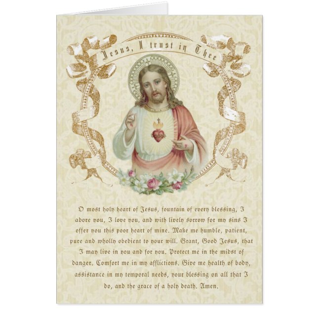 Catholic Jesus Religious Divine Mercy Prayer Cards (Front)